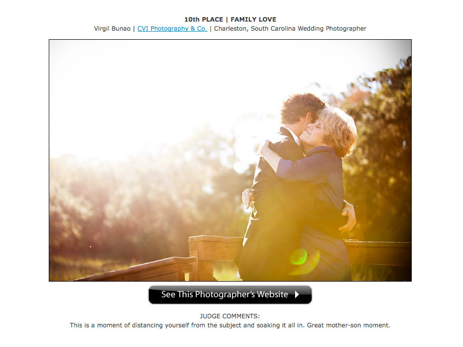 Charleston Wedding Photographers Virgil Bunao ISPWP Image Contests  